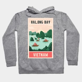 A Vintage Travel Art of Halong Bay - Vietnam Hoodie